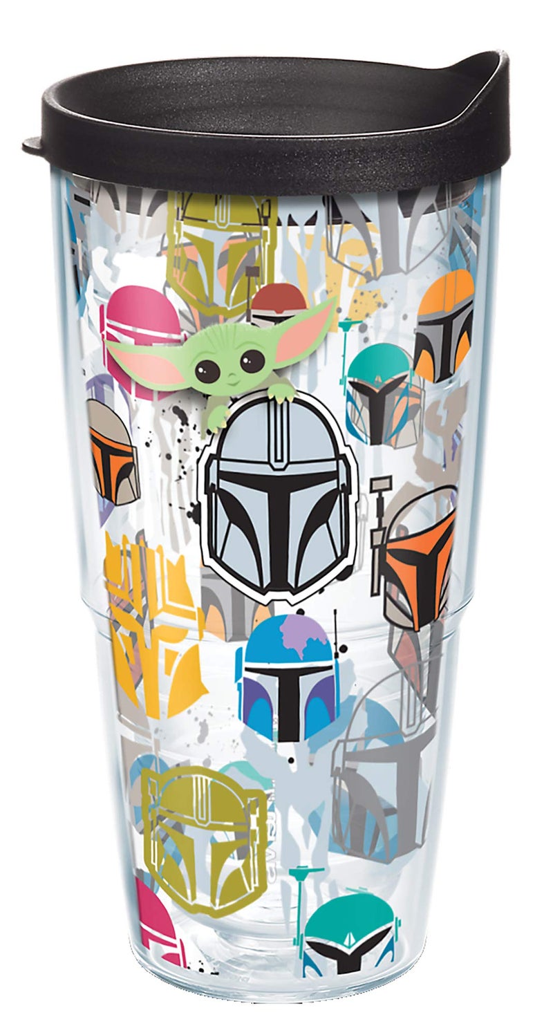 Tervis Star Wars - Mandalorian - Peekaboo Made in USA Double Walled Insulated Tumbler Travel Cup Keeps Drinks Cold & Hot, 24oz, Classic - Image 1